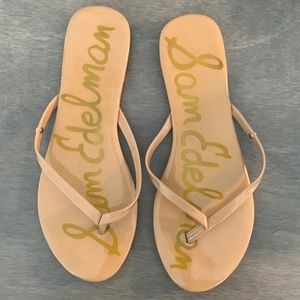 Sam Edelman patent leather flip flops